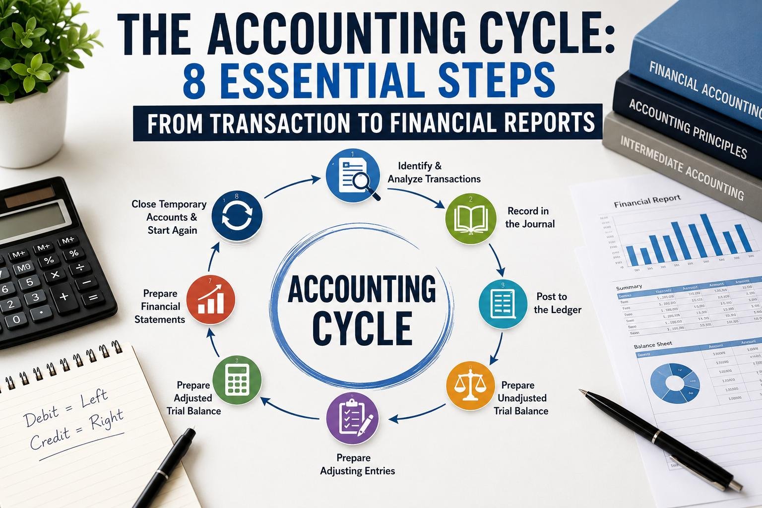 The Accounting Cycle: 8 Essential Steps from Transaction to Financial Reports 4 Accounting Cycle from transaction to financial reports