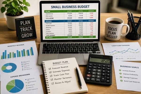 Small Business Budget planning with financial reports and expense tracking for business growth