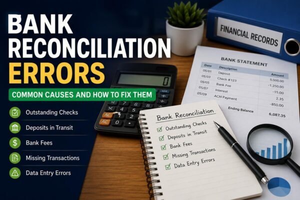 Bank Reconciliation Errors comparison of bank statement and accounting records for accurate financial reporting