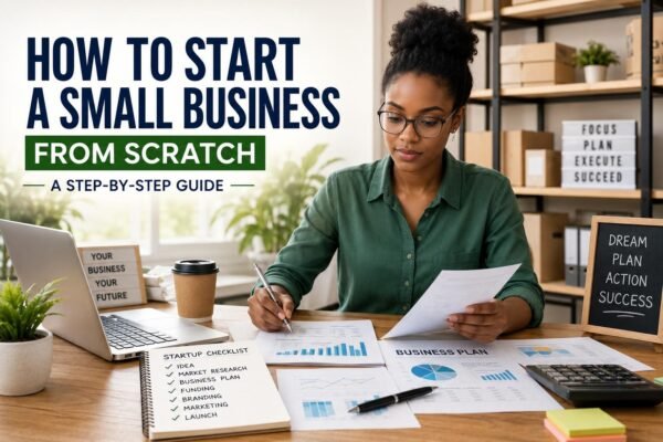 How to Start a Small Business from Scratch business owner planning a successful startup