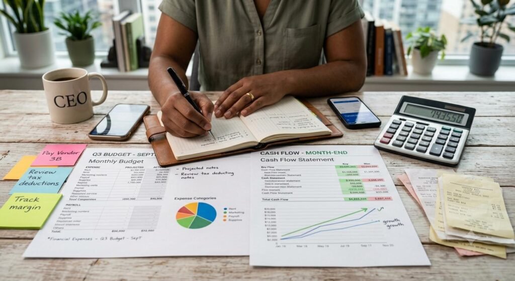 Financial Management Tips for Small Businesses – analyzing cash flow, bookkeeping records, and business expenses.
