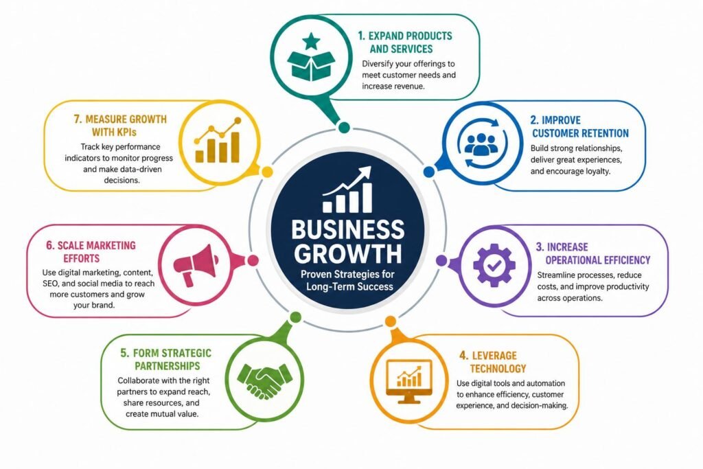 How to Grow a Small Business using customer retention, technology, marketing, and operational efficiency
