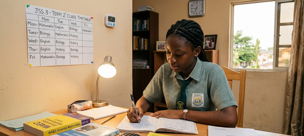 How to Prepare Effectively for WAEC and NECO Exams Without Stress 3 Student solving WAEC past questions under timed exam practice conditions