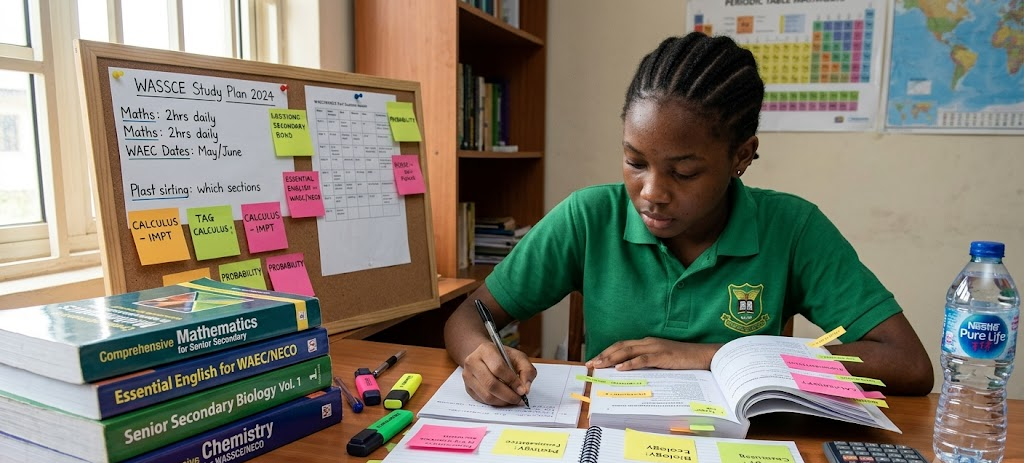 Student analyzing WAEC and NECO past questions to identify frequently tested topics