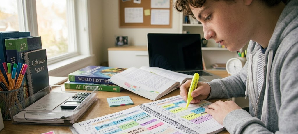 How to Create a Personalized Study Timetable That Improves Academic Performance 3 Student designing a realistic and flexible study timetable with subjects and study sessions