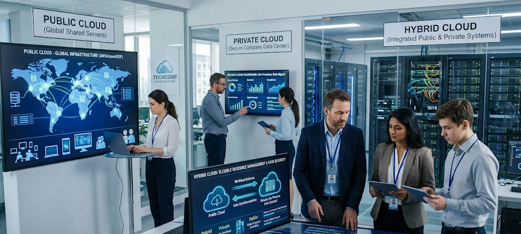 Comparison of public private and hybrid cloud computing models for businesses