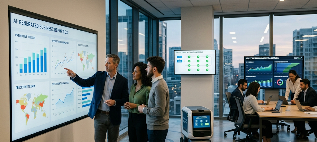 Artificial intelligence improving business efficiency through automation and data analytics