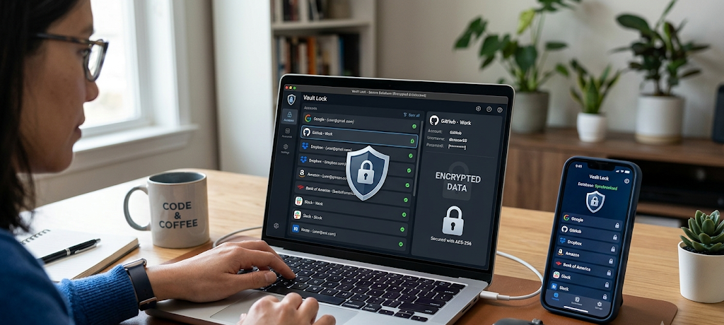 10 Ways to Create and Manage Strong Passwords That Hackers Can Never Crack 3 Encrypted password manager storing multiple secure account passwords