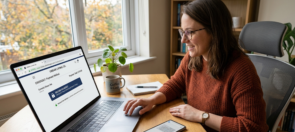 10 Essential Tips to Stay Safe on Public Wi-Fi, Online Shopping, and Social Media 3 Secure online shopping checkout with HTTPS protection and safe payment gateway