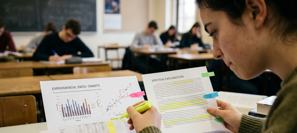How to Build Strong Critical Thinking Skills as a Student 2 Student analyzing and comparing two information sources using notes and highlighters