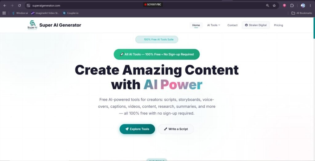 Free AI Voice Generator and 20+ AI Tools Online | SuperAI Generator 1 image 63