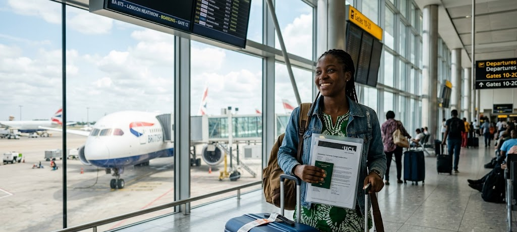 Nigerian student preparing to travel abroad for international scholarship studies