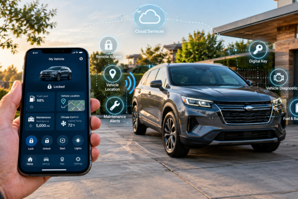 Smart Car Apps connecting a smartphone with a modern connected car