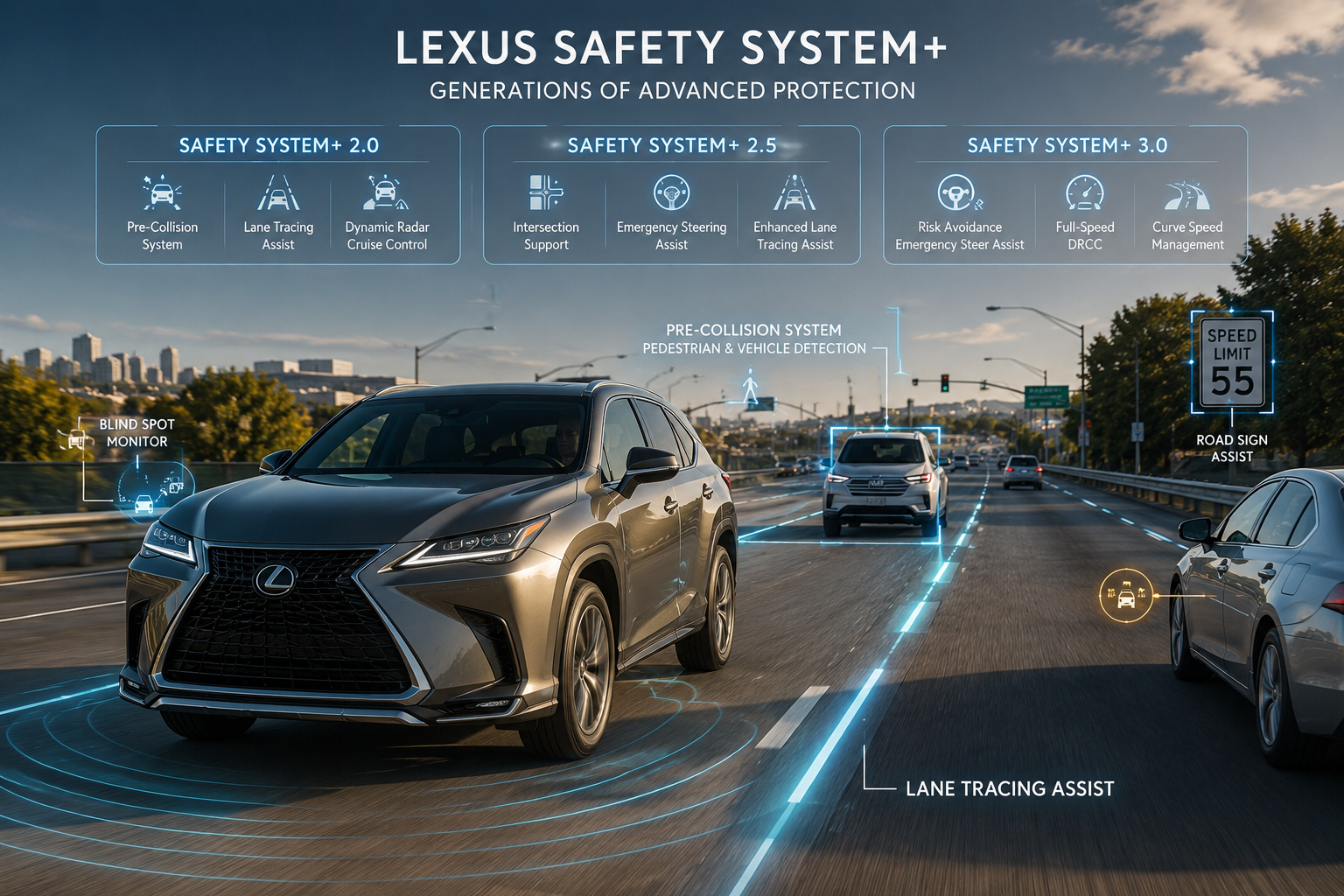 Lexus Safety Sense Explained: Features, Generations, and How It Compares to Competitors 3 Lexus Safety System+ features and generations explained