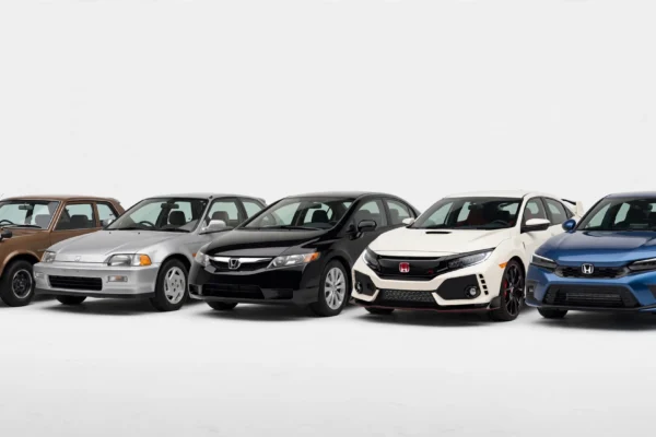 Honda Civic guide featured image evolution lineup showing 1973 to 2025 generations from first to eleventh hybrid