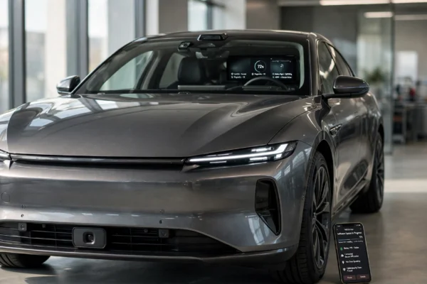 Car Software Updates displayed on a modern connected vehicle