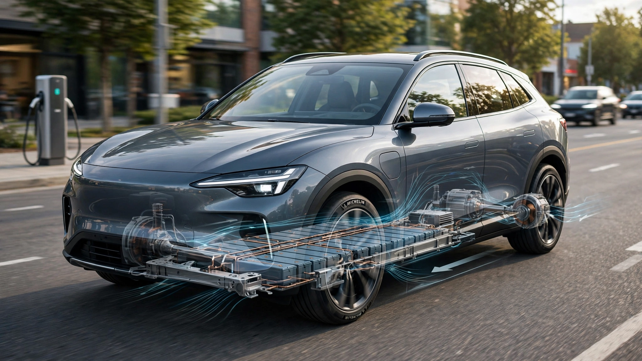 EV technology in a modern electric car