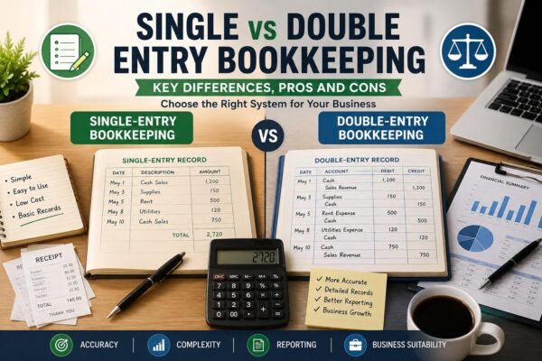 Single vs double entry bookkeeping comparison for small businesses
