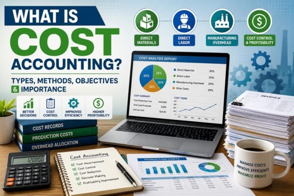 What is Cost Accounting methods including job costing, batch costing, process costing, contract costing, and operating costing.