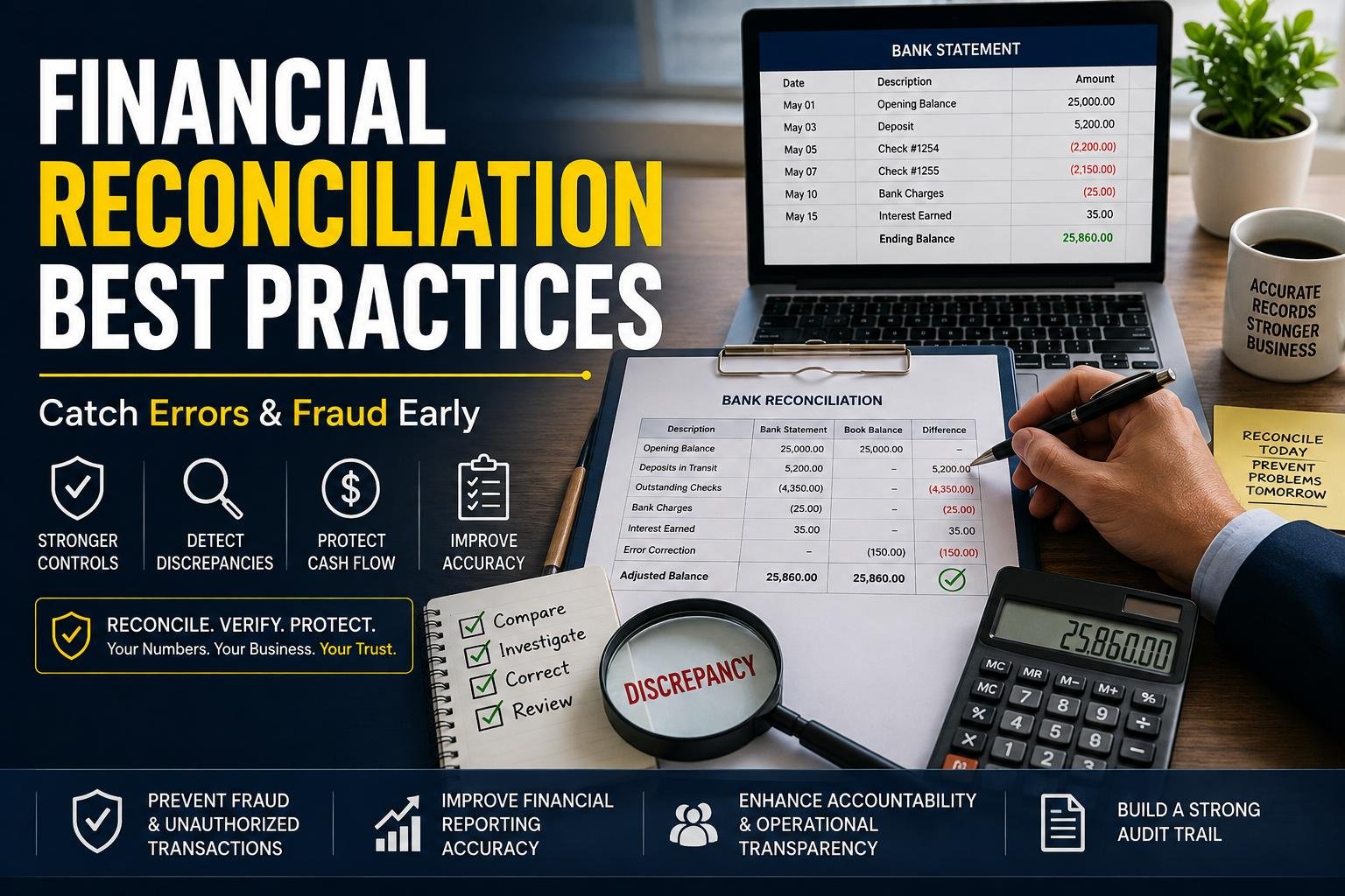 Financial reconciliation best practices for detecting accounting errors and fraud