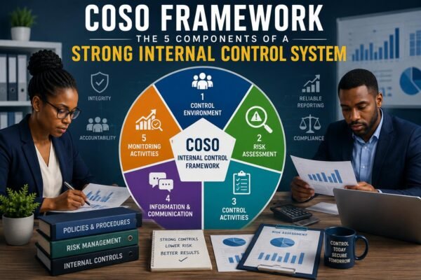 COSO Internal Control Framework showing the five components of a strong internal control system
