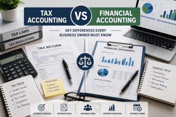 Tax accounting vs. financial accounting documents and analysis