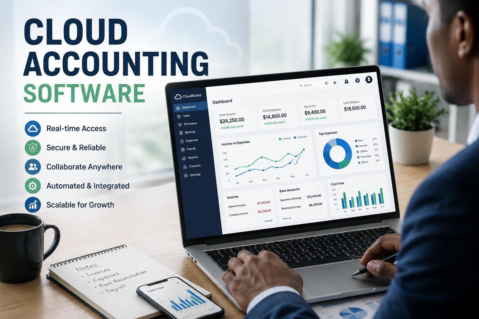 Cloud Accounting Software: Benefits, Features, Costs, and How It Works 2 Cloud accounting software for managing business finances online