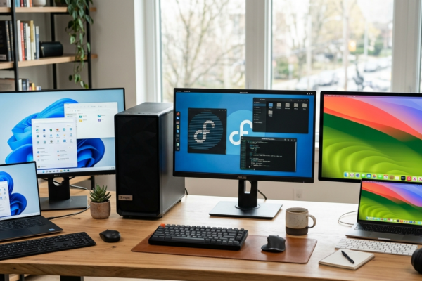 Windows Linux and macOS operating systems compared on modern computers