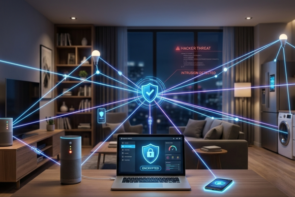 IoT security risks affecting connected smart home devices and cybersecurity protection