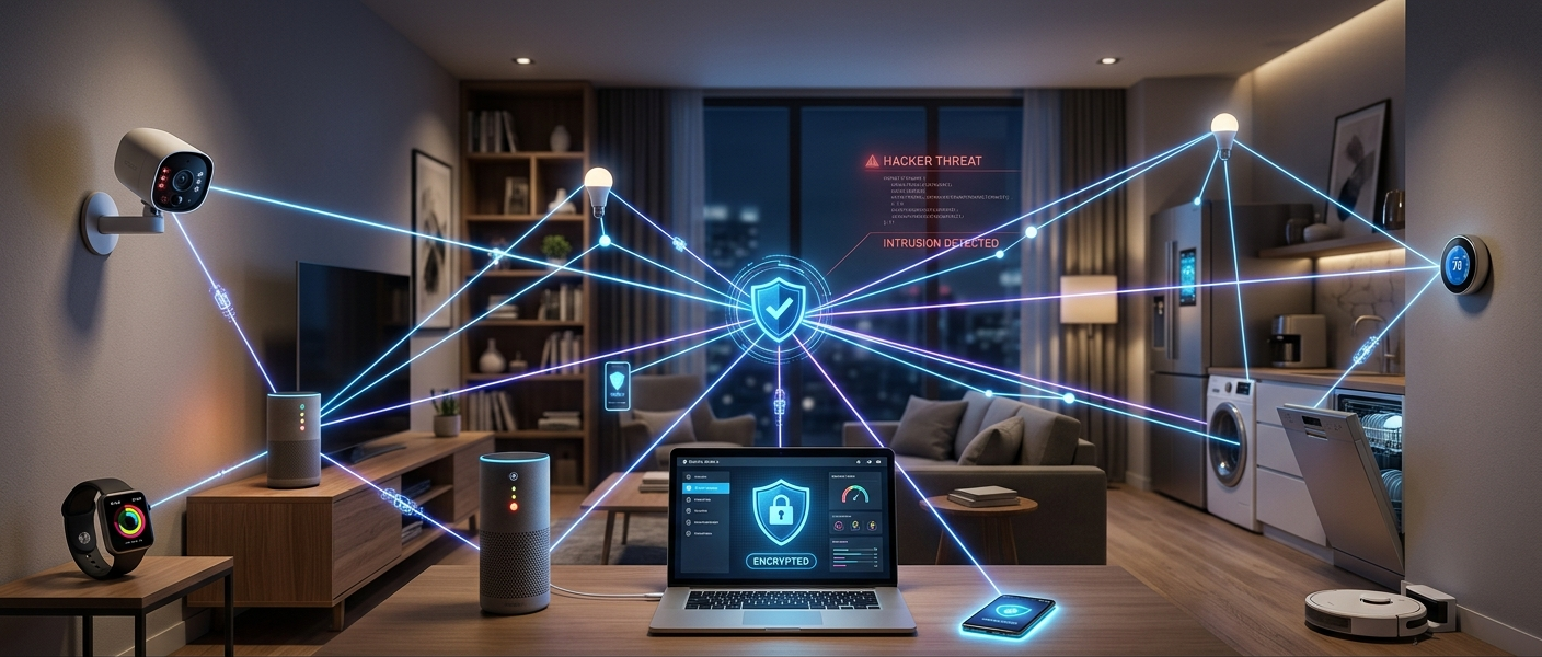 IoT security risks affecting connected smart home devices and cybersecurity protection