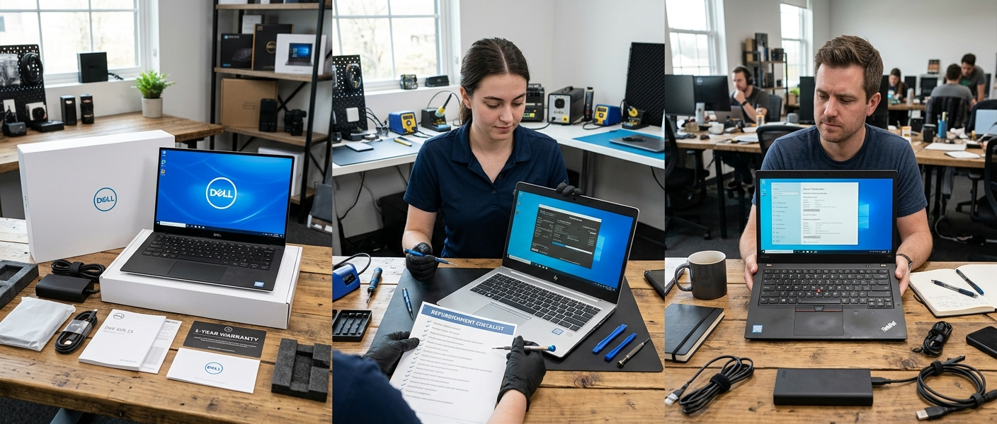 New refurbished and used laptops comparison showing different buying options