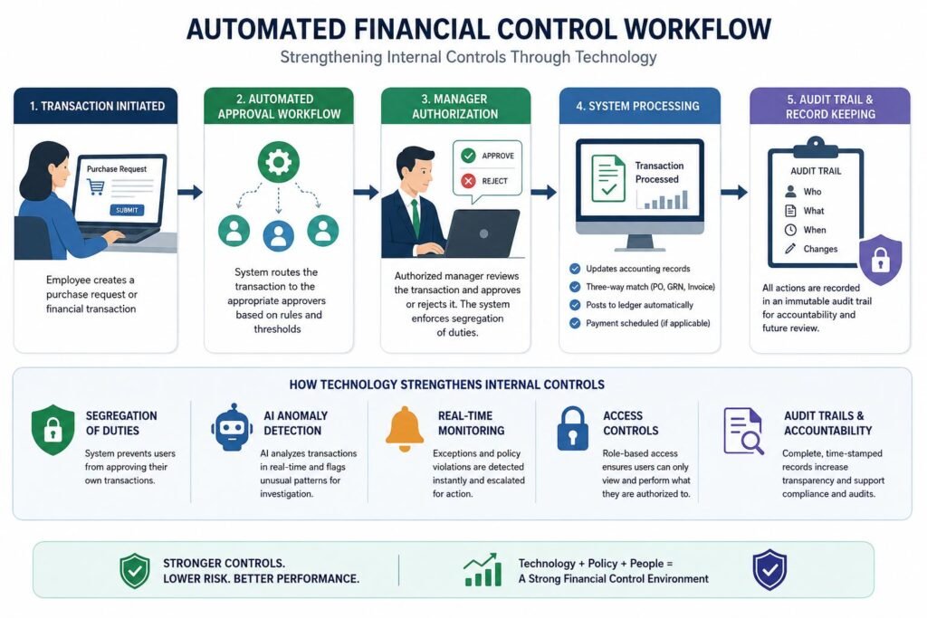 How Technology and Automation Are Strengthening Internal Controls and Reducing Financial Risk 2 Automated approval workflow showing segregation of duties and financial controls