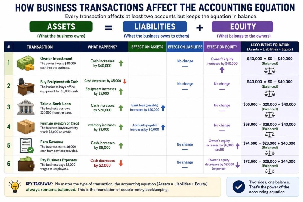The Accounting Equation Explained: Assets = Liabilities + Equity with Practical Examples 2 Intext Image 3