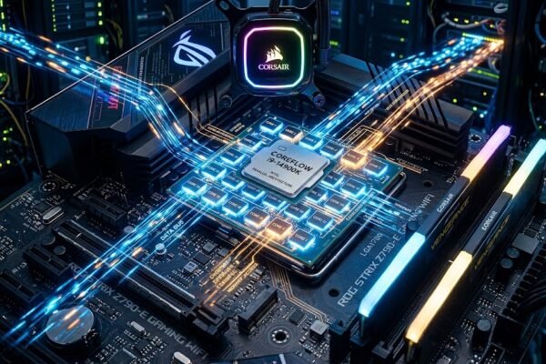 Modern multicore CPU processor showing parallel processing and advanced computer architecture