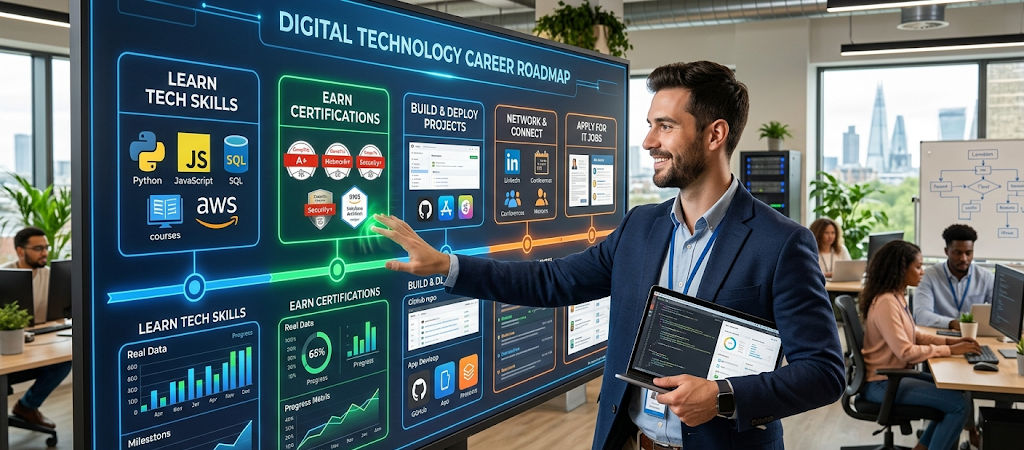 Six to twelve month roadmap for transitioning into an IT career from a non-technical background