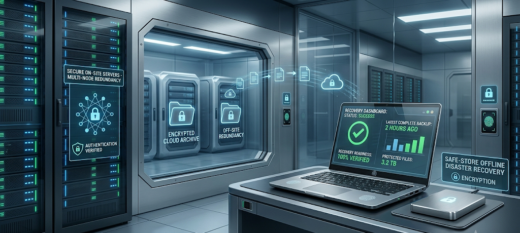 7 Critical Data Backup Mistakes That Cause Permanent Data Loss 5 Secure backup recovery system with encrypted storage and protected data