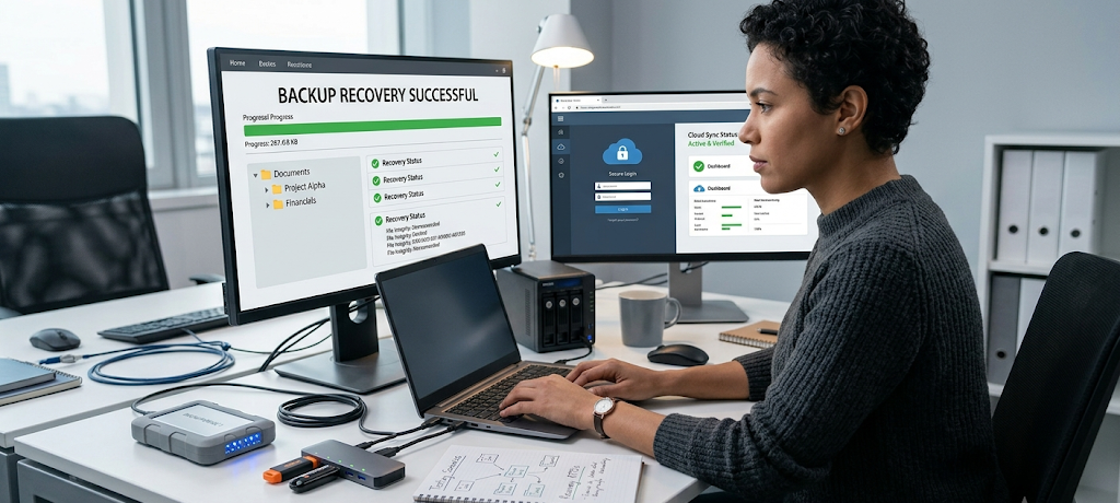 7 Critical Data Backup Mistakes That Cause Permanent Data Loss 3 Professional testing backup recovery with multiple storage copies