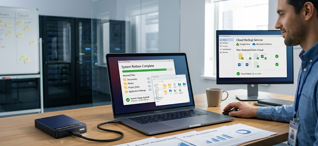 How to Recover Lost Data After Hardware Failure, Accidental Deletion, and Natural Disasters 4 Restoring lost files from system images and cloud backups after data loss.