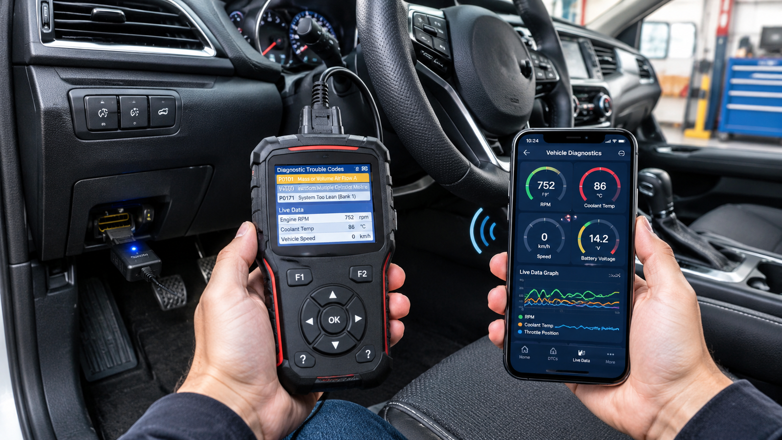 Car diagnostic scanner vs smartphone diagnostic app for vehicle diagnostics