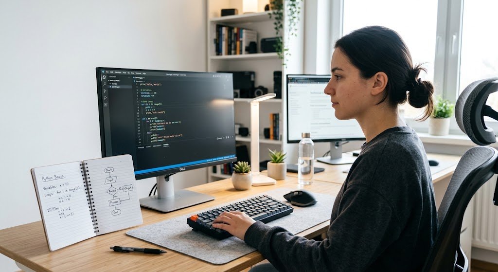 Introduction to Programming: A Complete Beginner’s Guide 1 Beginner learning programming with code displayed on a computer