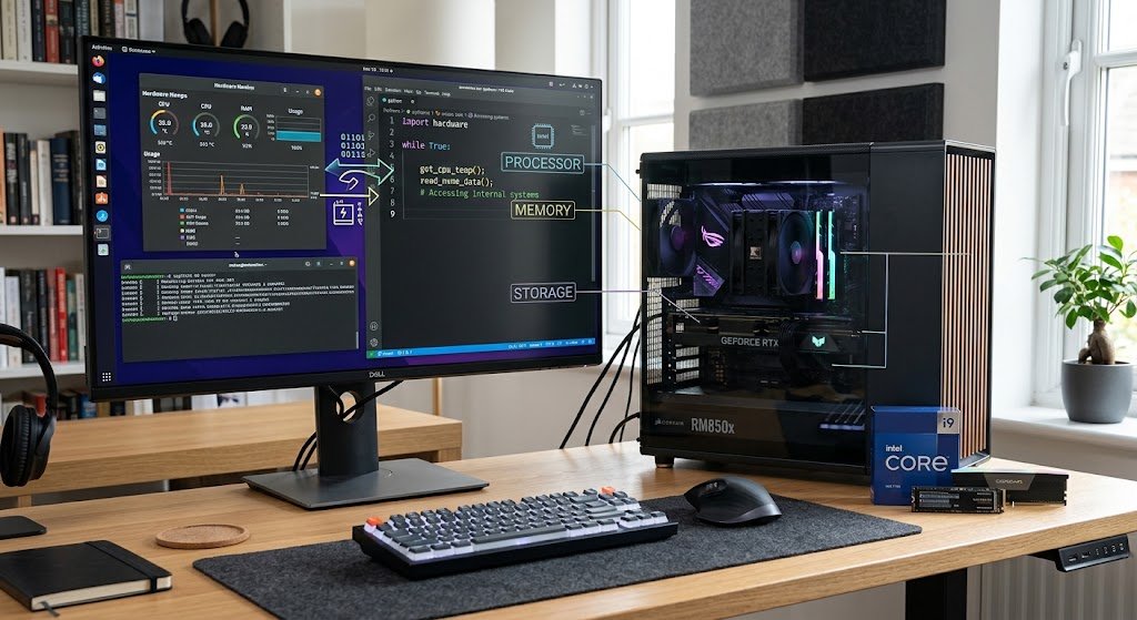 Computer software and hardware working together
