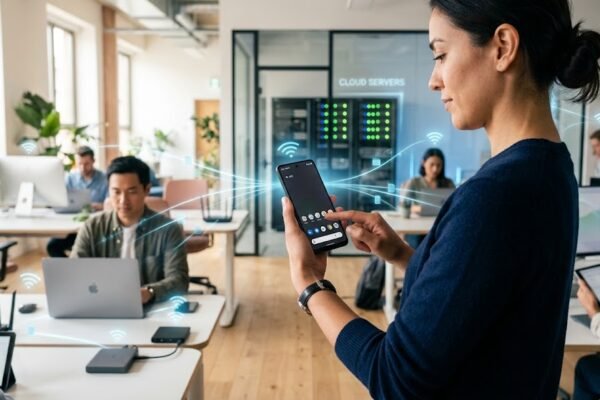 Smartphone connected to network-based computing services and cloud devices