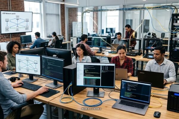 Computers communicating directly in a peer-to-peer network