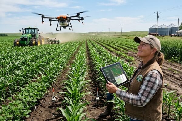 Smart farming using AI, drones, sensors, and modern agricultural technology