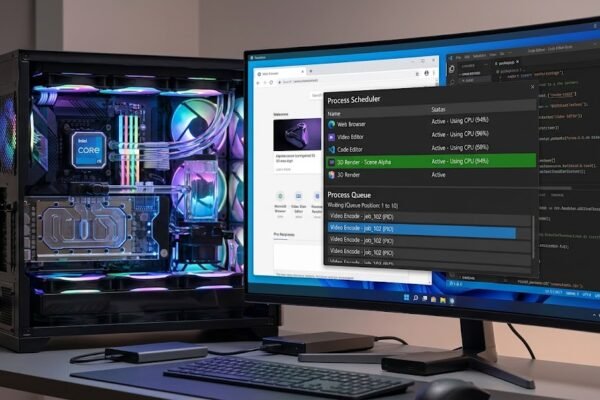 CPU scheduling managing multiple processes on a computer