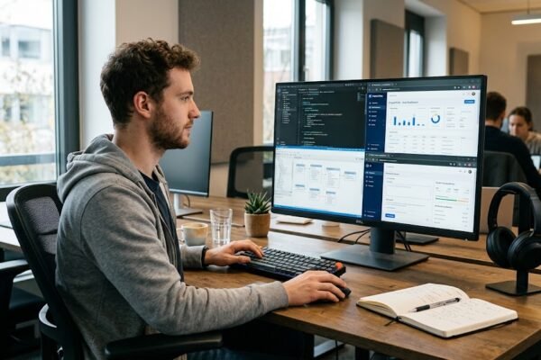 Computer programmer working on software development projects