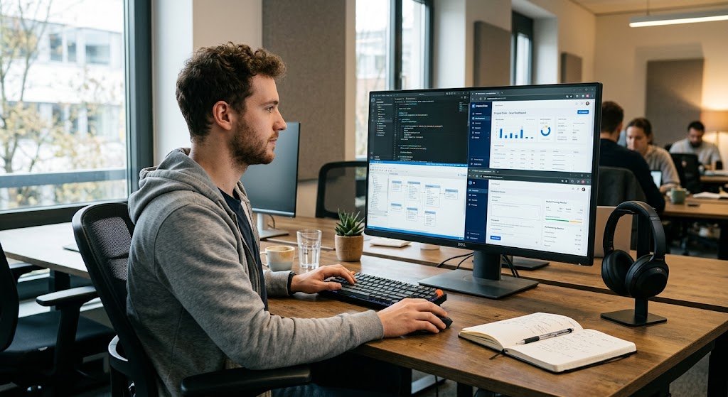 Computer programmer working on software development projects