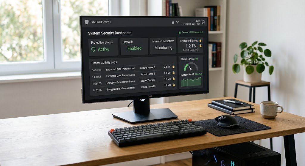 Operating system security protecting computer data and applications