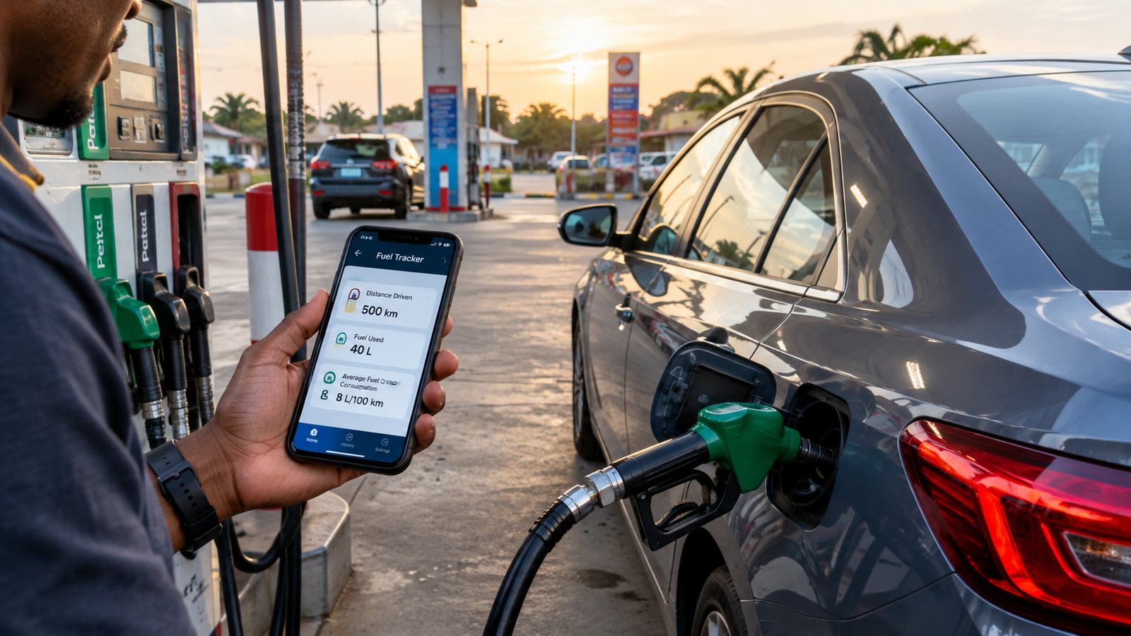 How to Calculate Your Car’s Fuel Consumption and Fuel Economy 4 Car fuel consumption calculation at a fuel station using fuel and distance records