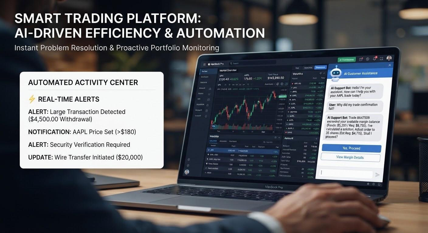 How Brokerage Platforms Use Automation to Improve Customer Service 3 Brokerage customer service automation with AI chatbot and account alerts